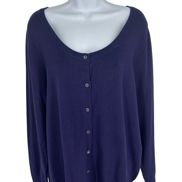 Lane Bryant Womens Button-Front Navy Cardigan Sweater Size 18/20 - Picture 2 of 8